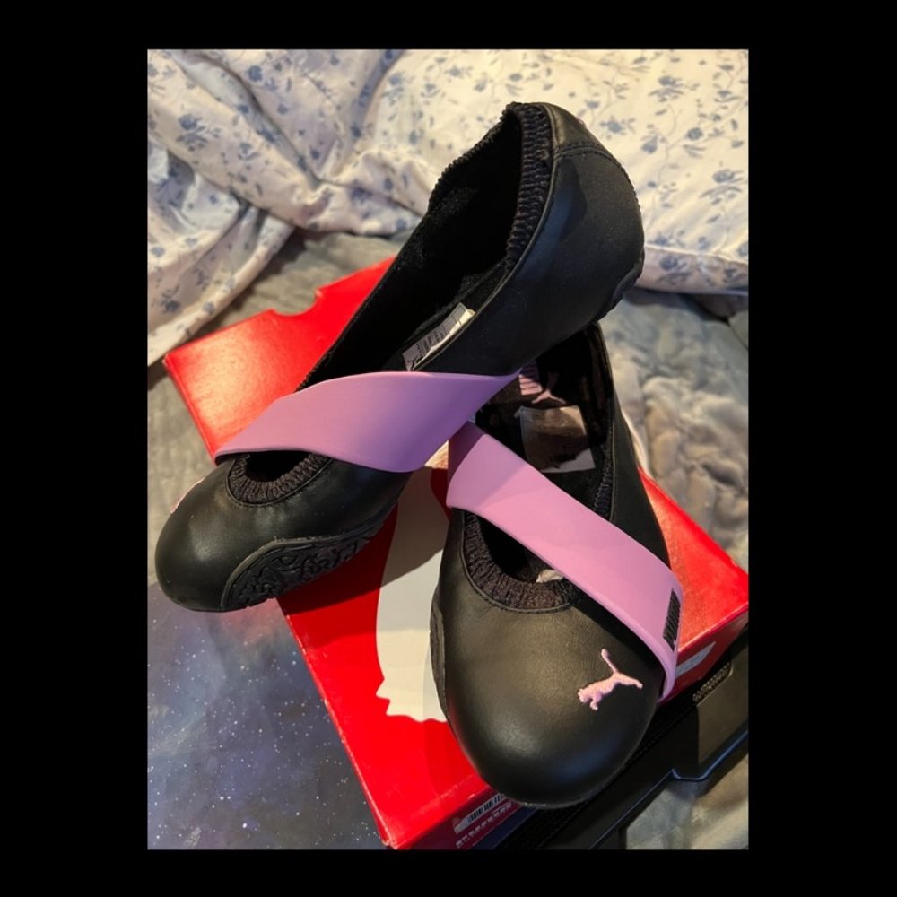 Puma Contre Slip-On Ballet Flats - Black & Orchid Purple NOS